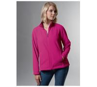 Fleecejacke TRIGEMA "TRIGEMA Taillierte Fleecejacke", Damen, Gr. XXL, magenta, 100% Polyester, Jacken Fleecejacke (70312346-XXL) magenta