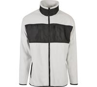 Fleecejacke URBAN CLASSICS "Urban Classics Herren Patched Micro Fleece Jacket", Jungen, Gr. XL, wolfgrau, 100% Polyester, unifarben, oversize, Rundhals, Jacken Fleecejacke (17958747-XL) wolfgrau