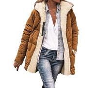 Fleecemantel Damen Winterjacke Warm Gefüttert Jacke Herbst Winter Mantel Steppmantel Oversize Winterparka Fleecemantel Frauen Outdoor Jacken Damenjacken Winter