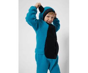 Fleeceoverall WEEDO "Monster", Mädchen, Gr. 92, Normalgrößen, blau (monsterblau), Obermaterial: 100% Polyester; Bündchen: 100% Polyester, Overalls, Weiche Monster-Hörner aus Kunstleder, Mitwachsfunkti