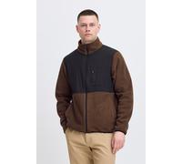 Fleecepullover BLEND "BHMARIO Sweatshirt zipp thru", Herren, Gr. L, braun (chicory coffee), Sweatware, Obermaterial: 100% Polyester, colorblocking, regular fit normal, Sweatshirts Fleecepullover (7301