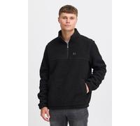 Fleecepullover BLEND "BHTotten", Herren, Gr. M, schwarz, 100% Polyester, unifarben, Basic, regular fit normal, normaler offener Saum, Sweatshirts Fleecepullover, Lässiger Troyer in Teddy-Optik (985815