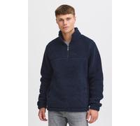 Fleecepullover BLEND "BHTotten", Herren, Gr. S, total eclipse, 100% Polyester, unifarben, regular fit normal, ohne Ausschnitt, Sweatshirts Fleecepullover, Lässiger Troyer in Teddy-Optik (57218409-S) t