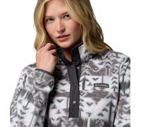 Fleecepullover COLUMBIA "Benton Springs Printed 1/2 Snap", Damen, Gr. XL (46/48), cirrus grau, sketchup, Obermaterial: 100% Polyester, Sweatshirts Fleecepullover, mit Halber Druckknopfverschluss, Lang