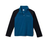 Fleecepullover COLUMBIA "Glacial Half Zip", Kinder, Gr. M (140/146), phoenix blau, schwarz, Fleece, Obermaterial: 100% Polyester, Basic normal, Rundhals, Raglanärmel, Sweatshirts Fleecepullover, mit H