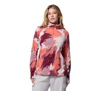 Fleecepullover COLUMBIA "GLACIAL IV PRINT 1/2 ZIP", Damen, Gr. L, zing snowflight, Fleece, Obermaterial: 100% Polyester, hoch geschlossener Ausschnitt, Raglanärmel eingefasste Kante, Sweatshirts (3098