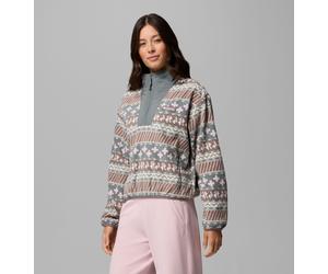 Fleecepullover COLUMBIA "Sequoia Grove II Printed Half Zip", Damen, Gr. L (42/44), iron wizard island, Obermaterial: 100% Polyester, Sweatshirts Fleecepullover, mit Halbreißverschluss, aus Polyester-F