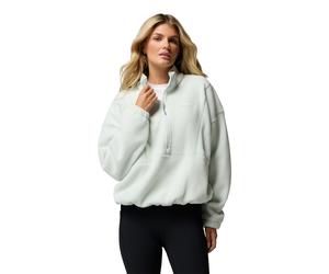 Fleecepullover COLUMBIA "Timber Meadow MTR Fleece HZ", Damen, Gr. L (42/44), weiß (tea light), Fleece, Obermaterial: 100% Polyester, Sweatshirts Fleecepullover, wasserabweisend, windabweisend, Langarm