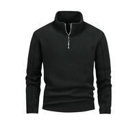 Fleecepullover Herren Half Zip Fleece Pullover Warmes Microfleece Sweatshirt Herren ohne Kapuze Winterpullover mit Reißverschluß Rollkragen Arbeitspullover Männer Winter Thermo Pulli Langarmshirt