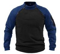 Fleecepullover Herren Militär Outdoor Fleecejacke Warme Tactical Combat Fleece Pullover Taktische Jacke Fleece Jacket Winterpullover Sport Jumper Tops Army Winddichte Pullover Marine XXL