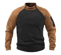 Fleecepullover Herren Militär Outdoor Fleecejacke Warme Tactical Combat Fleece Pullover Taktische Jacke Fleece Jacket Winterpullover Sport Jumper Tops Army Winddichte Pullover Braun 3XL
