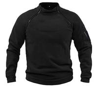 Fleecepullover Herren Militär Outdoor Fleecejacke Warme Tactical Combat Fleece Pullover Taktische Jacke Fleece Jacket Winterpullover Sport Jumper Tops Army Winddichte Pullover Schwarz XL