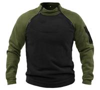 Fleecepullover Herren Militär Outdoor Fleecejacke Warme Tactical Combat Fleece Pullover Taktische Jacke Fleece Jacket Winterpullover Sport Jumper Tops Army Winddichte Pullover Grün XXL