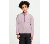Fleecepullover JACK WOLFSKIN "TAUNUS 100 REBEL HZ K", Jungen, Gr. 152, rosa (paw dusty bl), Fleece, Obermaterial: 100% Polyester, Sweatshirts Fleecepullover, mit wärmendem Fleece, wasserabweisend, win