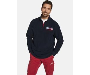 Fleecepullover JAN VANDERSTORM "Fleece-Sweatshirt SIETSE", Herren, Gr. L, blau (dunkelblau), Obermaterial: 100% Polyester COOLMAX PES(Coolmax)., Sweatjacken Fleecepullover (87441564-L) dunkelblau