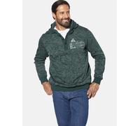 Fleecepullover JAN VANDERSTORM "Strickfleeceshirt HARGARD", Herren, Gr. 5XL, blau (petrol gemustert), Obermaterial: 100% Polyester COOLMAX PES(Coolmax)., Sweatshirts Fleecepullover (31267133-5XL) petr