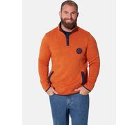 Fleecepullover JAN VANDERSTORM "Strickfleeceshirt OTMUND", Herren, Gr. XL, orange (orange melange), Sweatshirts Fleecepullover (38241434-XL) orange melange