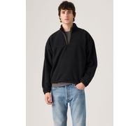 Fleecepullover LEVI'S "REDWOOD HALF ZIP", Herren, Gr. S, schwarz (jet schwarz), Fleece, Obermaterial: 100% Baumwolle, hüftlang, ohne Ausschnitt, elastischer Bund, Sweatshirts Fleecepullover, Saumabsch