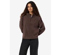 Fleecepullover NOISY MAY "NMCOZY L/S HALFWAY ZIP SWEATER JRS NOOS", Damen, Gr. M, braun (chocolate braun), Sweatware, Obermaterial: 100% Polyester, unifarben, relaxed fit normal, Rundhals, Sweatshirts