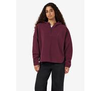 Fleecepullover NOISY MAY "NMCOZY L/S HALFWAY ZIP SWEATER JRS NOOS", Damen, Gr. S, lila (fig), Sweatware, Obermaterial: 100% Polyester, unifarben, relaxed fit normal, Rundhals, Sweatshirts Fleecepullov