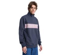 Fleecepullover QUIKSILVER "1/4 Zip", Herren, Gr. M, blau (india ink), Obermaterial: 45% Baumwolle, 40% Baumwolle, 15% Polyester., Sweatshirts Fleecepullover (48114503-M) india ink