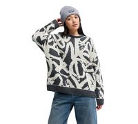 Fleecepullover QUIKSILVER "Headlong", Damen, Gr. M, bone weiß qs spray can 64, Obermaterial: 28% Baumwolle, 28% Polyamid, 20% Modacryl, 10% Seide, 9% Linen, 5% Recycled andere Fasern., Sweatshirts Fle