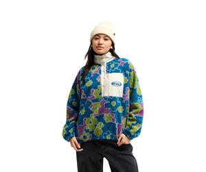 Fleecepullover QUIKSILVER "Renek Polar", Damen, Gr. L, bunt (calliste grün pixelated flowe), Obermaterial: 100% Polyester., Pullover Fleecepullover (86619506-L) calliste grün pixelated flowe