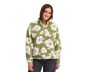 Fleecepullover ROXY "Jive Talking Bonded", Damen, Gr. L, grün (oil grün hippy bico), Obermaterial: 100% Polyester., Sweatshirts Fleecepullover (65151239-L) oil grün hippy bico