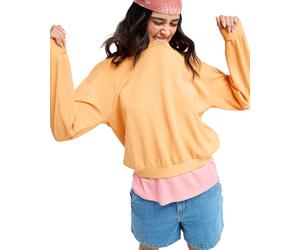Fleecepullover ROXY "Surfing By Moonlight", Damen, Gr. L, papaya, Obermaterial: 68% Viskose, 29% Polyester, 3% Elasthan., Sweatshirts Fleecepullover (57982241-L) papaya