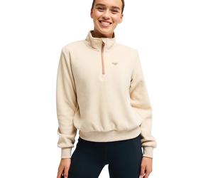 Fleecepullover ROXY "Waves Of Warmth Half Zip", Damen, Gr. M, biscotti, Obermaterial: 100% Polyester., Sweatshirts Fleecepullover (67794857-M) biscotti