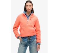 Fleecepullover SUPERDRY "OUTDOOR HALF ZIP FLEECE", Damen, Gr. L, rot (pastelline coral), Fleece, Obermaterial: 100% Polyester, unifarben, regular fit taillenbedeckt, Rundhals, Sweatshirts Fleecepullov