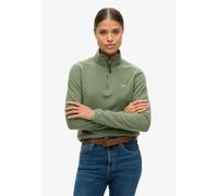 Fleecepullover SUPERDRY "POLAR FLEECE HALF ZIP", Damen, Gr. XL, grün (laurel khaki), Fleece, Obermaterial: 100% Polyester, unifarben, slim fit normal, ohne Ausschnitt, Sweatshirts Fleecepullover (3807