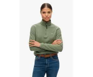 Fleecepullover SUPERDRY "POLAR FLEECE HALF ZIP", Damen, Gr. XL, grün (laurel khaki), Fleece, Obermaterial: 100% Polyester, unifarben, slim fit normal, ohne Ausschnitt, Sweatshirts Fleecepullover, mit