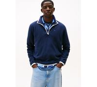 Fleecepullover TOMMY JEANS "TJM FLAG POLAR FLEECE", Damen, Gr. XXL, schwarz night navy, Fleece, Obermaterial: 100% Polyester, regular fit, Bündchen, Sweatshirts Fleecepullover, normale Passform, Troye