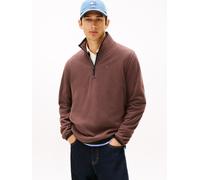Fleecepullover TOMMY JEANS "TJM FLAG POLAR FLEECE", Herren, Gr. M, braun (schwarz walnut), Fleece, Obermaterial: 100% Polyester, regular fit, Bündchen, Sweatshirts Fleecepullover, normale Passform, Tr