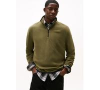 Fleecepullover TOMMY JEANS "TJM FLAG POLAR FLEECE", Herren, Gr. XL, dunkelgrünery, Fleece, Obermaterial: 100% Polyester, regular fit, Bündchen, Sweatshirts Fleecepullover, normale Passform, Troyer (15