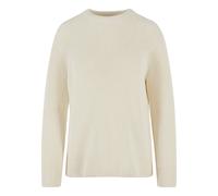 Fleecepullover URBAN CLASSICS "Urban Classics Damen Ladies Rib Knit Sweater", Damen, Gr. 5XL, beige (sandweiß), 50% Polyacryl, 50% Baumwolle, unifarben, Rundhals, Pullover Fleecepullover (28037854-5XL