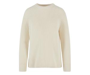Fleecepullover URBAN CLASSICS "Urban Classics Damen Ladies Rib Knit Sweater", Damen, Gr. L, sandweiß, 50% Polyacryl, 50% Baumwolle, unifarben, Rundhals, Sweatshirts Fleecepullover (28037854-L) sandwei
