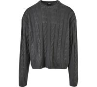 Rundhalspullover URBAN CLASSICS "Urban Classics Herren Boxy Sweater", Herren, Gr. 3XL, schwarzshadow, 100% Polyacryl, unifarben, oversize, Rundhals, Pullover Rundhalspullover (84658748-XXXL) schwarzsh