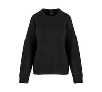 Fleecepullover URBAN CLASSICS "Urban Classics Ladies Soft Oversized Sweater", Damen, Gr. 5XL, schwarz, 76% Polyester, 10% Polyacryl, 8% Polyamid, 6% Elasthan, unifarben, oversize, Rundhals, Sweatshirt