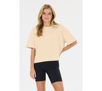 Fleeceshirt ATHLECIA "Crecy", Damen, Gr. 44, beige, 50% Baumwolle, 2% Elasthan, 48% Polyester, unifarben, normal, Rundhals, Shirts, mit atmungsaktivem Material (65398311-44) beige