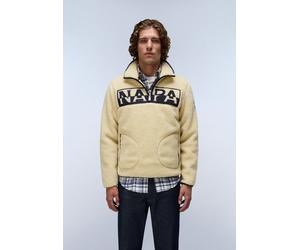 Fleeceshirt NAPAPIJRI "T-ARCHIVE FLEECE HZ PUTTY N5E", Herren, Gr. L, beige (putty n5e), Obermaterial: 100% Polyester, Shirts, aus Polyester, mit weichem Griff, auch in großen Größen (57457843-L) putt