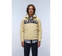 Fleeceshirt NAPAPIJRI "T-ARCHIVE FLEECE HZ PUTTY N5E", Herren, Gr. M, beige (putty n5e), Obermaterial: 100% Polyester, Shirts, aus Polyester, mit weichem Griff, auch in großen Größen (57457843-M) putt