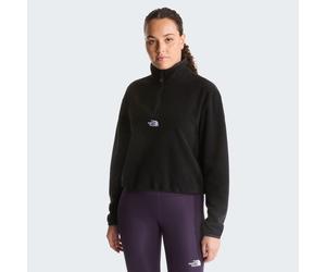 Fleeceshirt THE NORTH FACE "W NOVELTY LOGO GLACIER 1/4 ZIP", Damen, Gr. XXL, schwarz (tnf schwarz), Fleece, Obermaterial: 100% Polyester, Shirts, sportlicher Stil, wasserabweisend, windabweisend, atmu