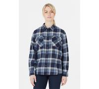 Fleeceshirt WHISTLER "Christer", Damen, Gr. 38, blau (dunkelblau, blau), 100% Baumwolle, kariert, ohne Ausschnitt, Shirts, aus weichem Baumwollmaterial (40388613-38) dunkelblau, blau