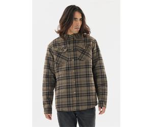 Fleeceshirt WHISTLER "Tauron", Herren, Gr. S, braun, 100% Baumwolle, kariert, ohne Ausschnitt, Shirts, mit weichem und wärmendem Futter (73767747-S) braun