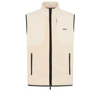 Fleeceweste BOSS GREEN, Herren, Gr. XXL, open weiß131, Fleece, Obermaterial: 100% Polyester, unifarben, relaxed fit normal, hoch geschlossener Ausschnitt, Westen Fleeceweste, Stehkragen, Relaxed Fit (