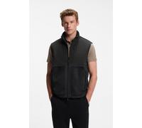 BOSS Teddy-Fleece-Weste mit Kontrast-Einsätzen und Logo - Style SW_Sveedy, 50574219 Schwarz XL