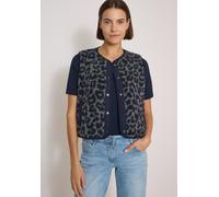 Fleeceweste CECIL, Damen, Gr. M (40), grün (dried olive grün), Plüsch, Obermaterial: 100% Polyester, normal kurz, Rundhals, Westen Fleeceweste, Teddy-Weste mit Softshelldetails und Leo-Muster (2234624
