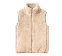 Fleeceweste Kinder Jungen Mädchen Ärmellos Fleecejacke Kurz Stehkragen Reißverschluss Teddy Fleece Weste Jacke Flauschige Warm Schneeanzug Outdoor Winterjacke Plüschweste Mädchen Übergangsjacke